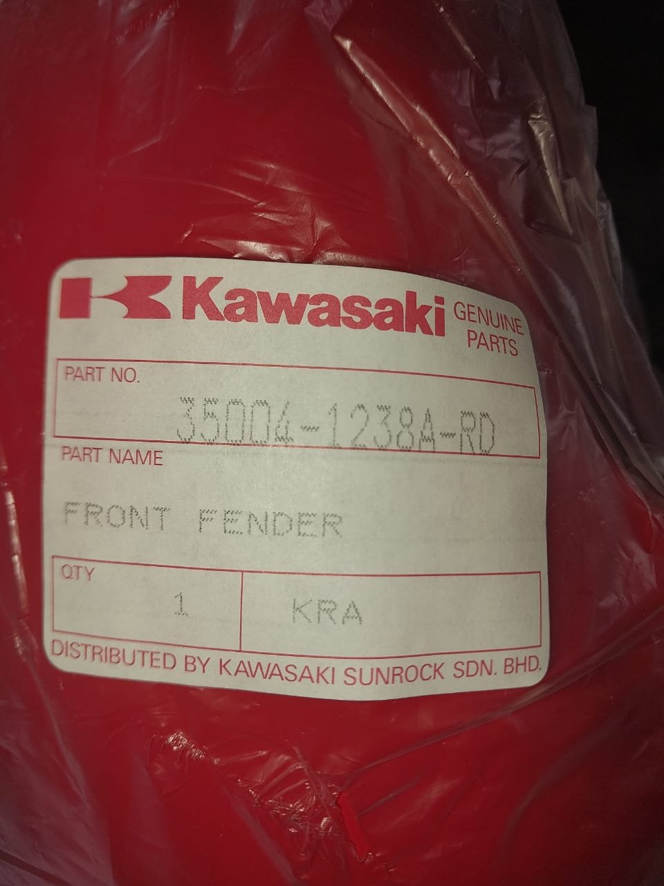 Guardabarro Delantero Kawasaki Ninja 150 RR / KRR / ZX